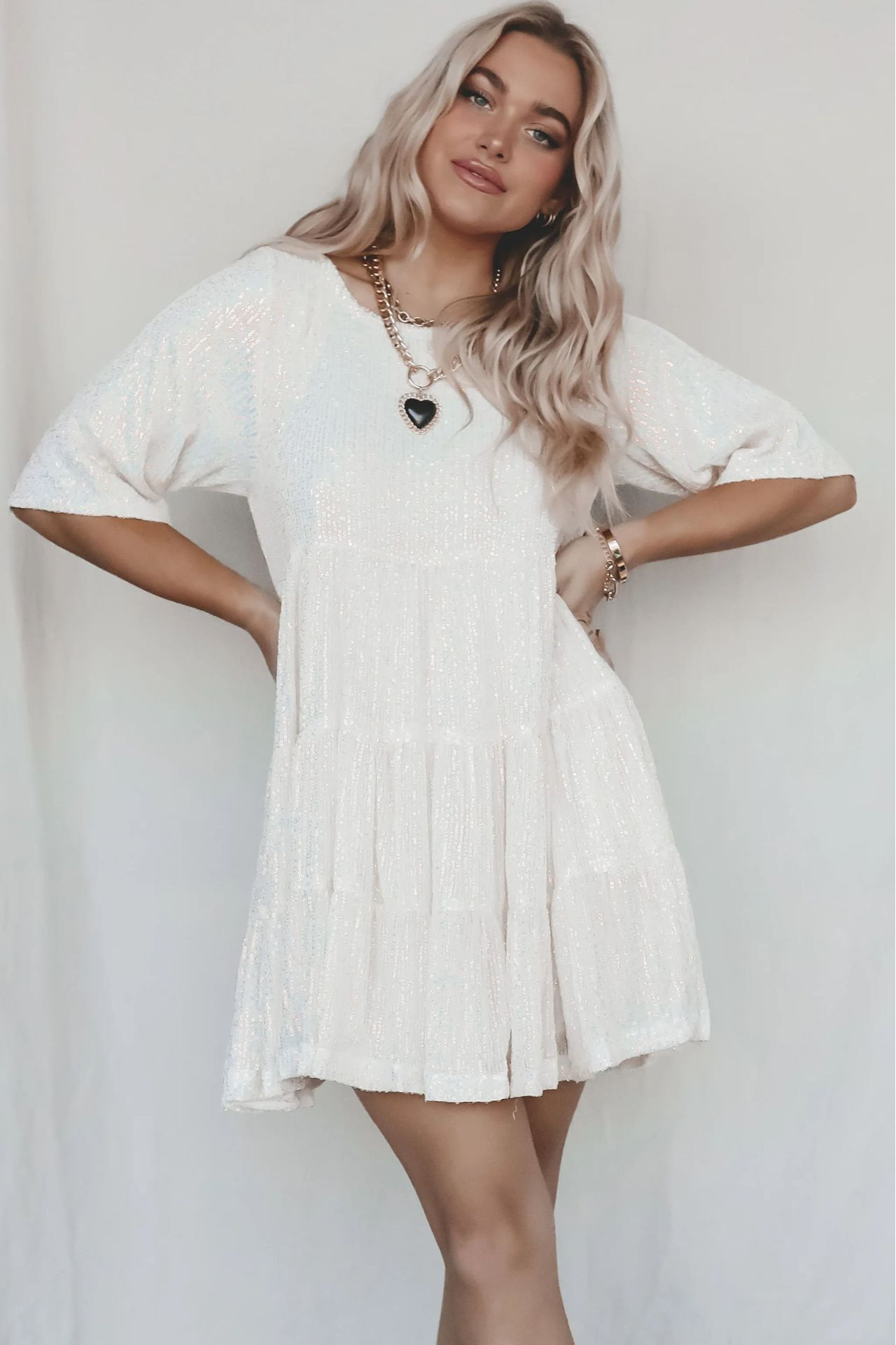 Lilia™ | Elegante losse feestjurk met pailletten