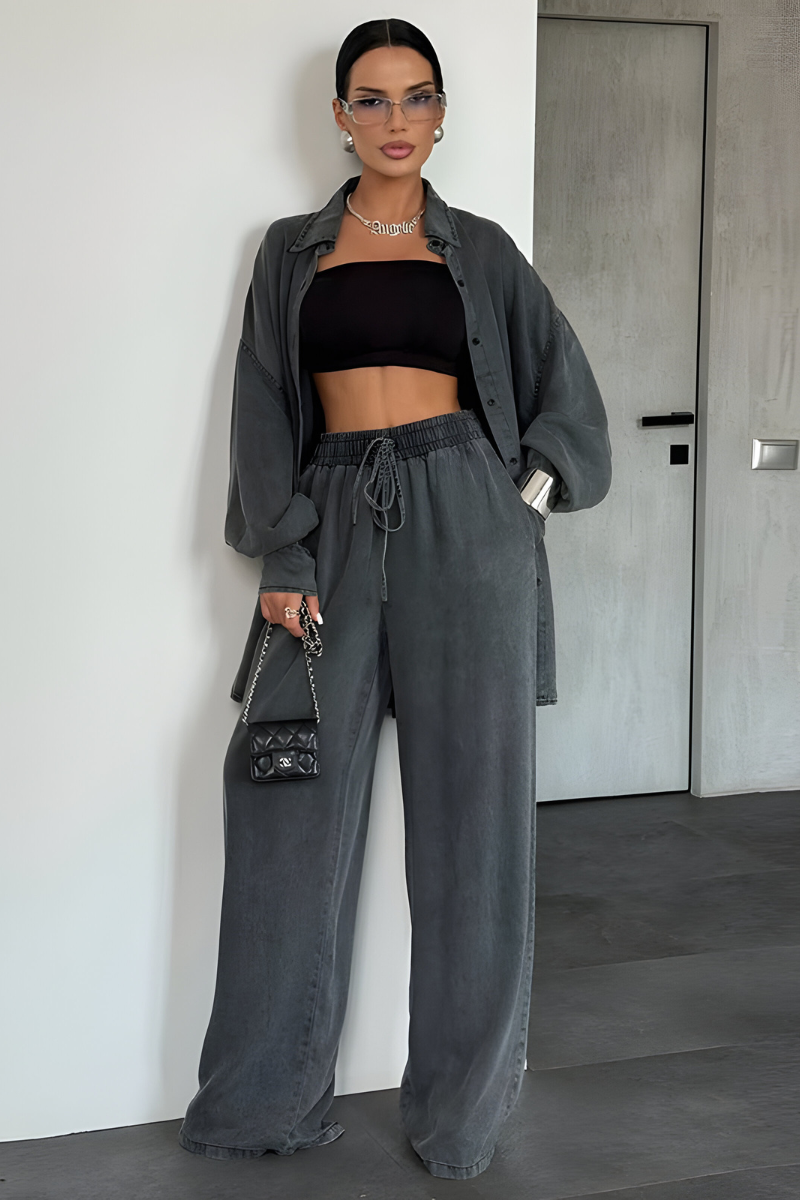 Noelle™ | Moderne lounge set met wijde broek