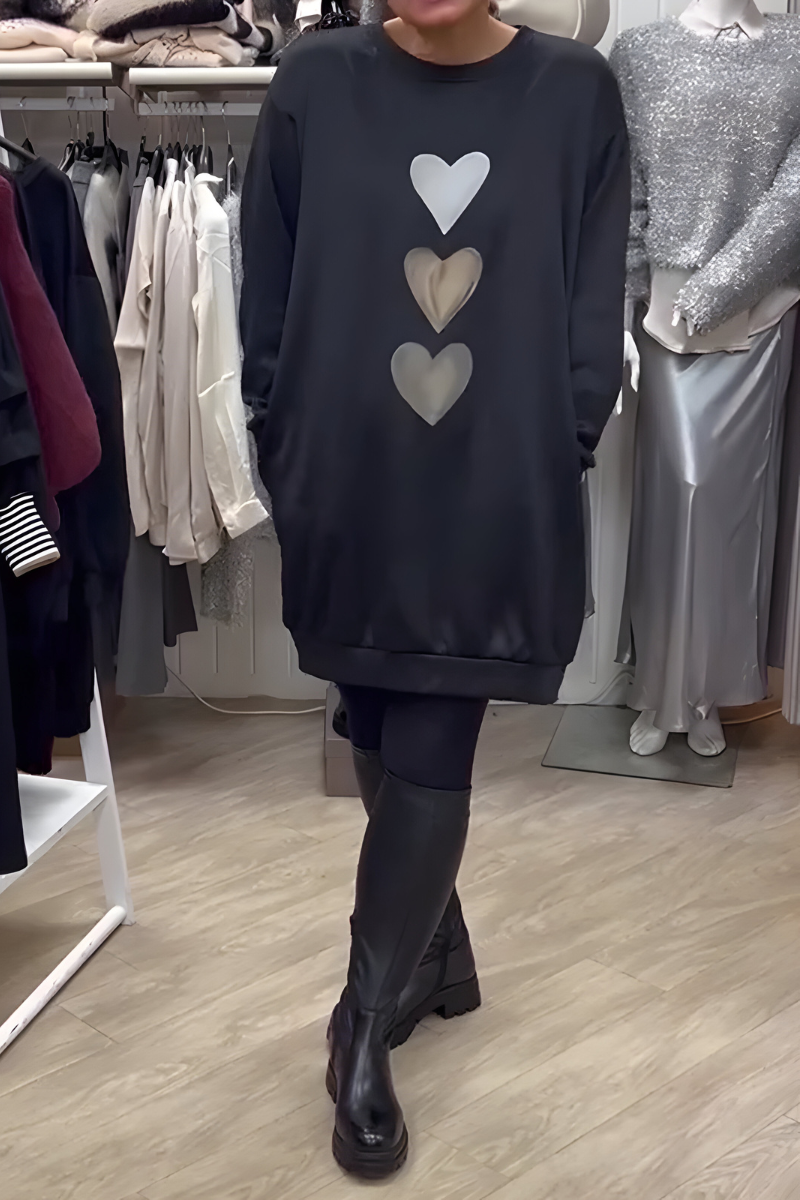 Nara™ | Casual lange sweatshirt jurk