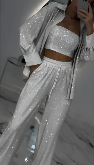 Nola™ | Moderne pailletten 3-delige lounge set