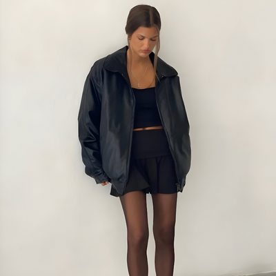 Mira™ | Stijlvolle oversized leren jas