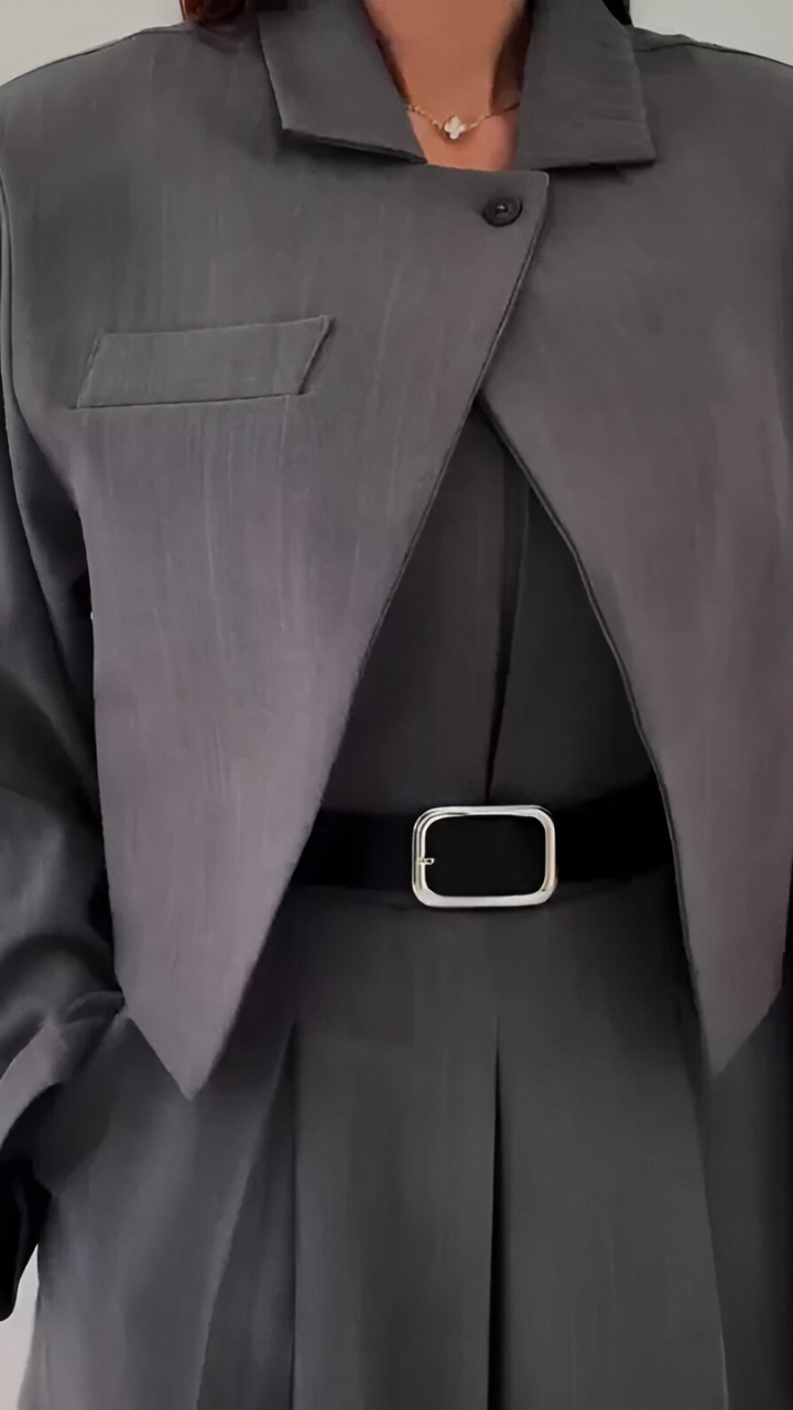 Zara™ | Tweedelige Set met Wijde Broek en Cropped Blazer