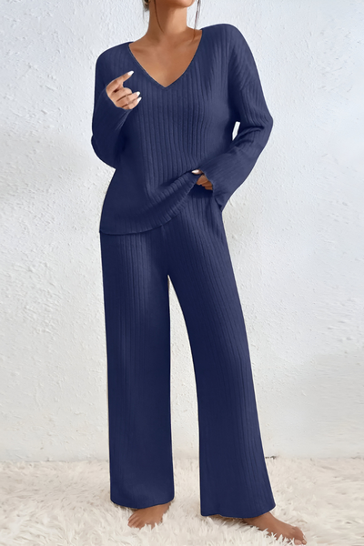 Amaris™ | Zachte geribde gebreide lounge set