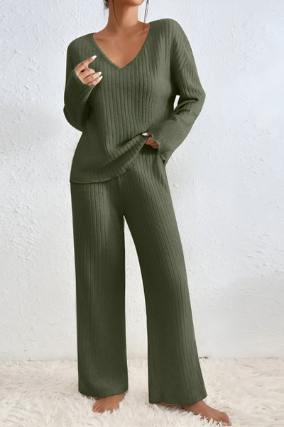 Amaris™ | Zachte geribde gebreide lounge set