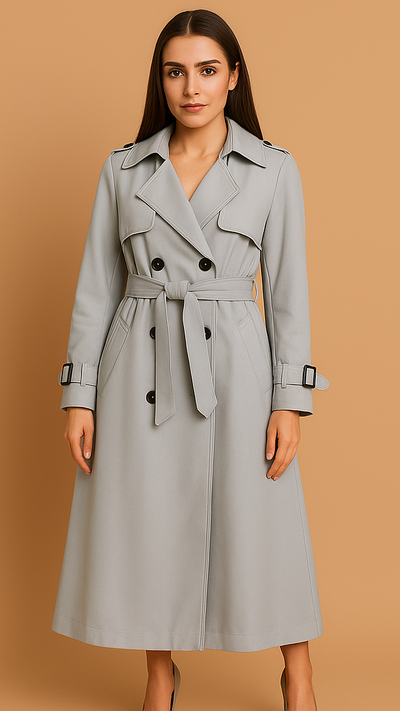 Leven™ | Stijlvolle lange trenchcoat