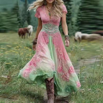 Noraya™ | Stijlvolle vintage geïnspireerde boho jurk