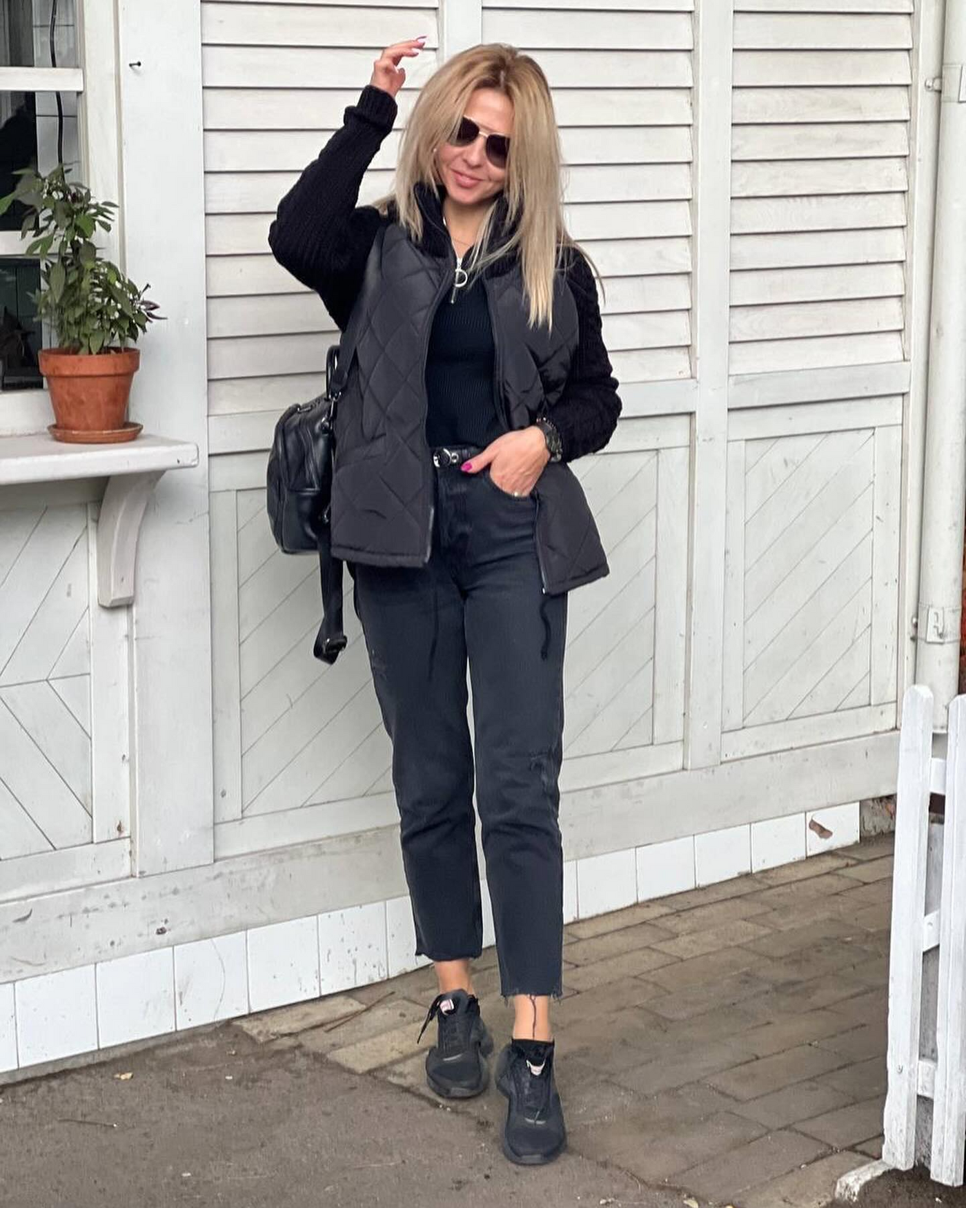 Emma™ | Dames patchwork gebreid vest/jas